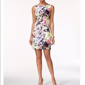 TAHARI Floral Print Scuba Dress
